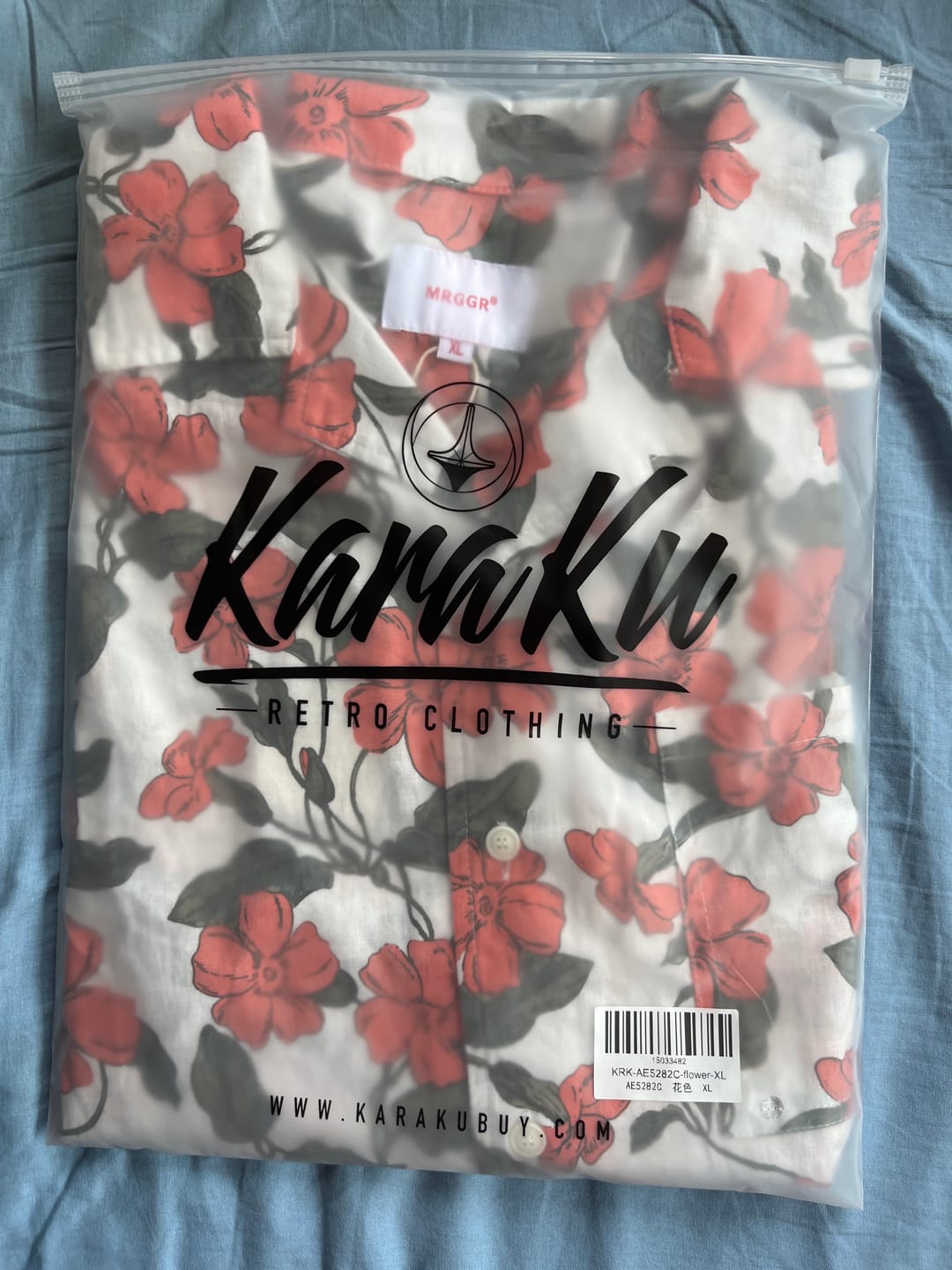 Customer photo review of レッドアサガオ総柄　綿麻キューバシャツ