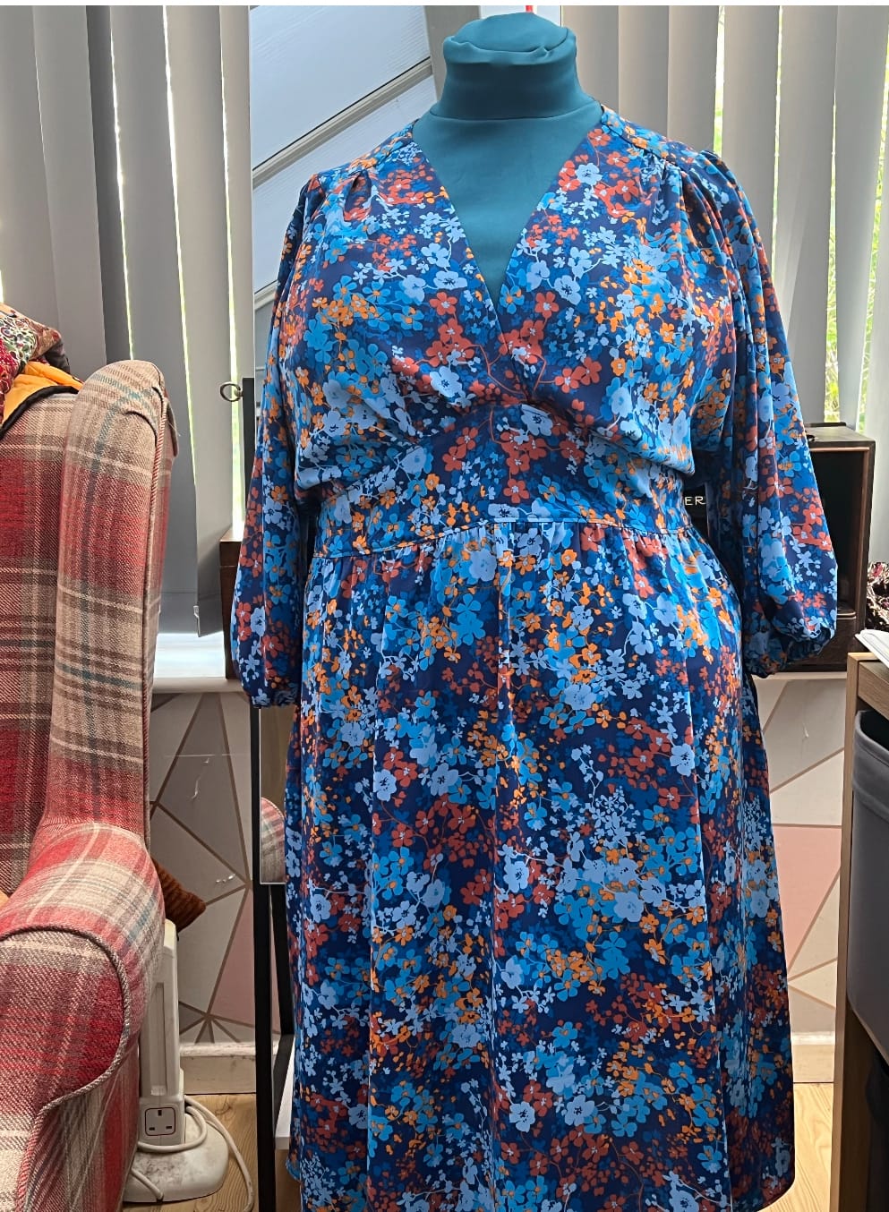 Customer photo review of Blossoming Flowers Polyester Crepe Fabric