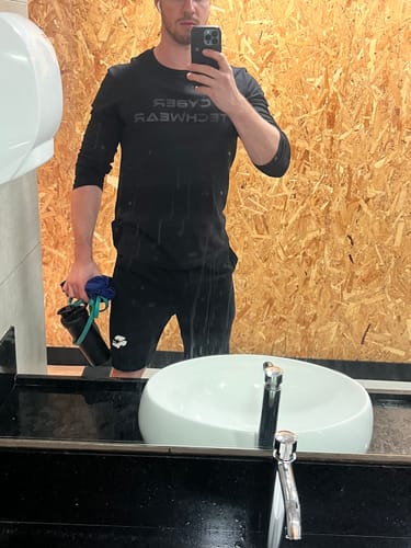 Customer photo review of Long Sleeve Graphic Black Tees