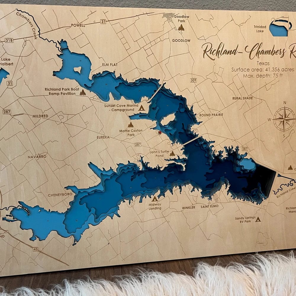 Customer photo review of Custom 3D Wood Maps