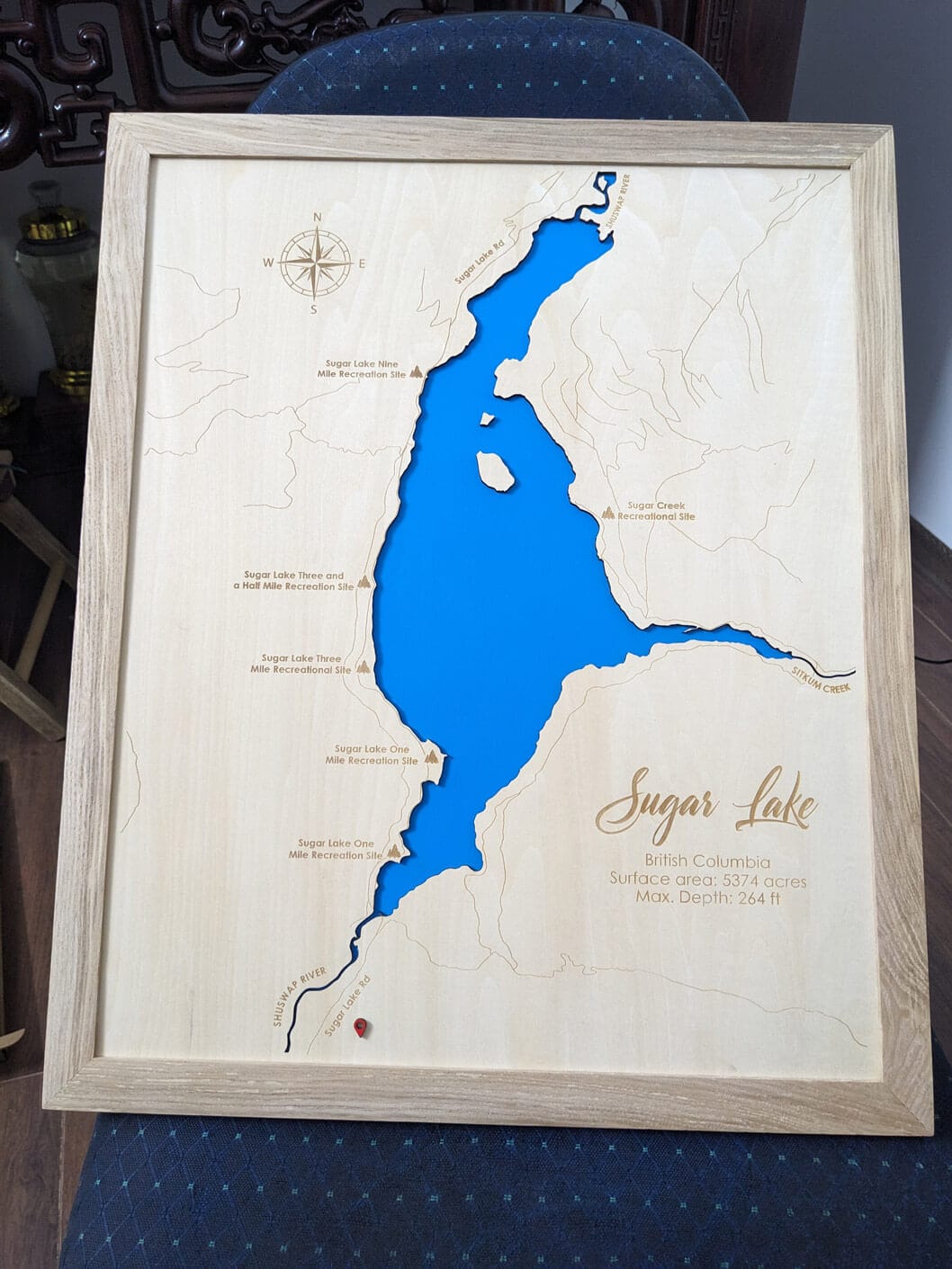 Customer photo review of Custom 3D Wood Maps