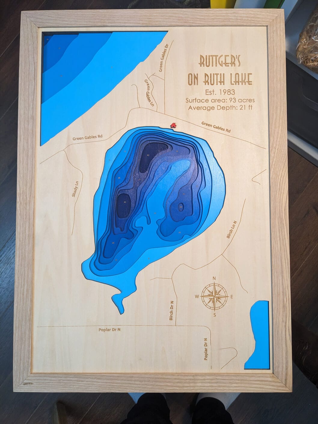 Customer photo review of Custom 3D Wood Maps