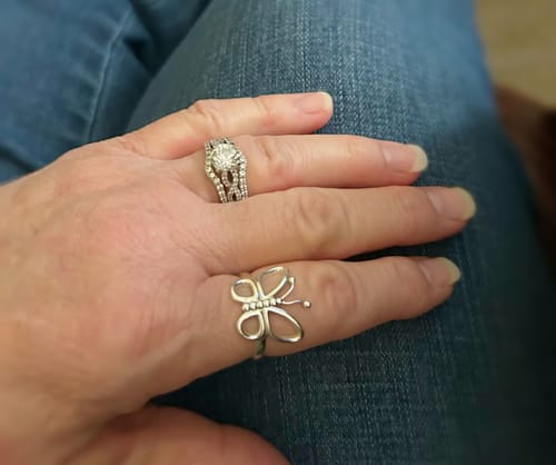Customer photo review of Timeless Butterfly Ring Sterling Silver