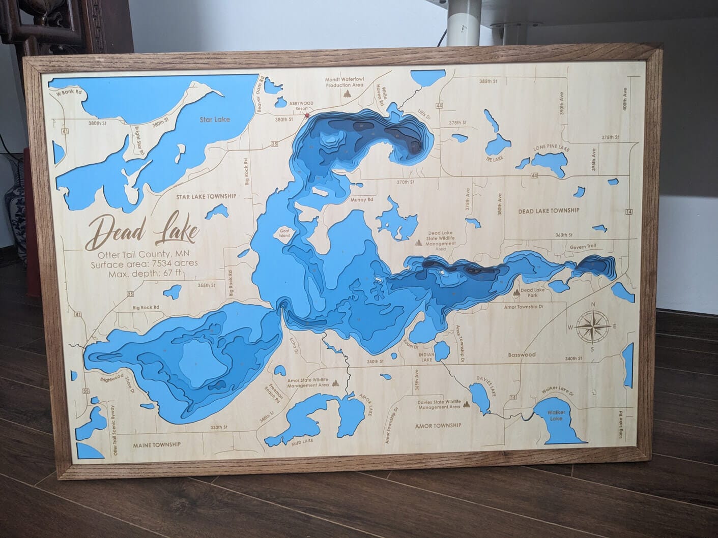 Customer photo review of Custom 3D Wood Maps