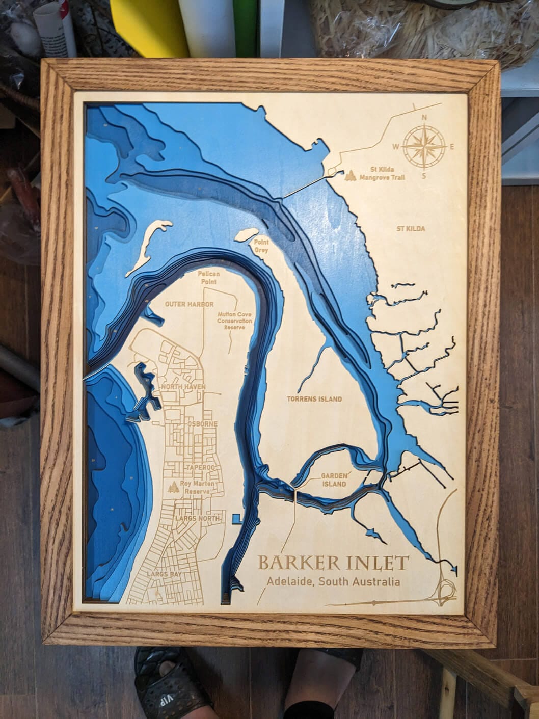 Customer photo review of Custom 3D Wood Maps