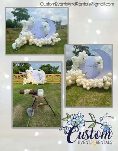 Customer photo review of 6.5ft Portable Crescent Moon Shape Stand for Baby Showers & Birthday & Wedding Events