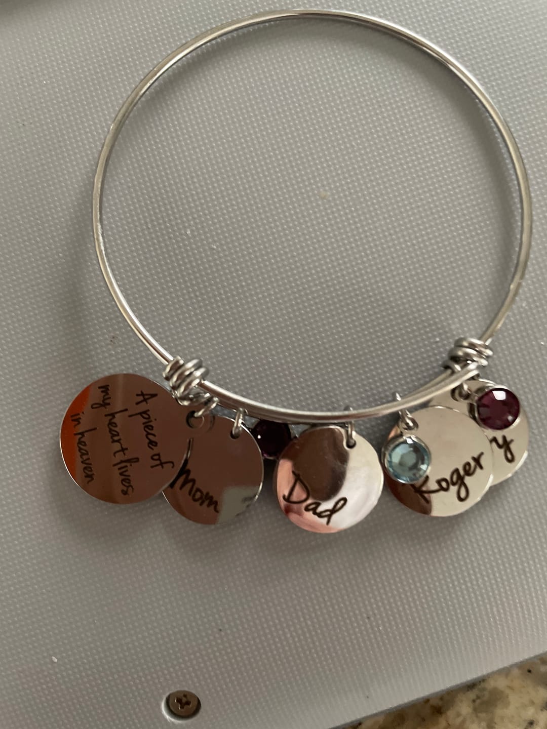Customer photo review of "Piece Of My Heart" Memorial Bracelet