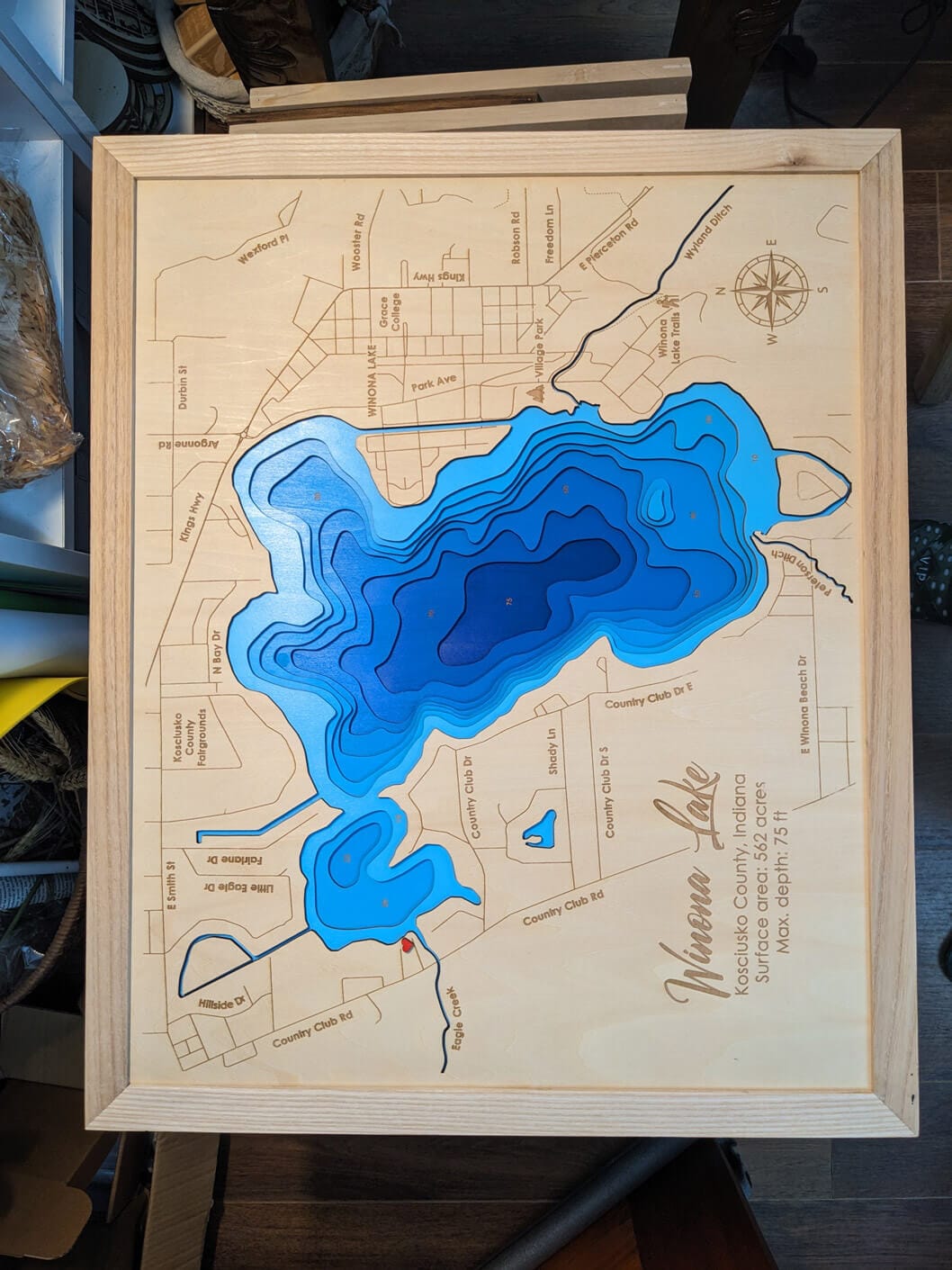Customer photo review of Custom 3D Wood Maps