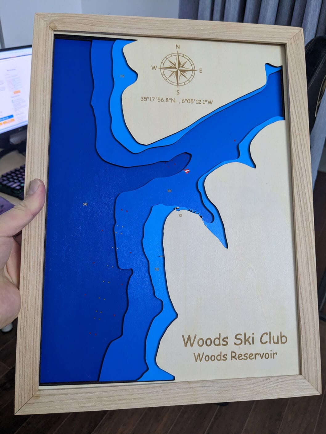 Customer photo review of Custom 3D Wood Maps