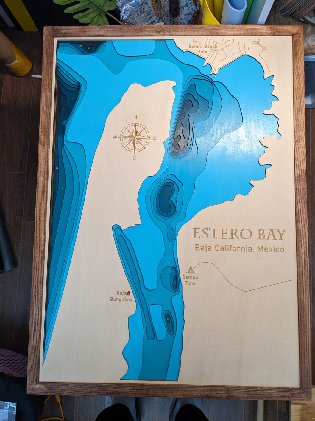 Customer photo review of Custom 3D Wood Maps