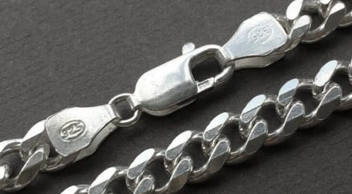 Customer photo review of 7mm Curb Cuban Link Sterling Silver Men's Wide Chain Necklace 24 inch 50gr