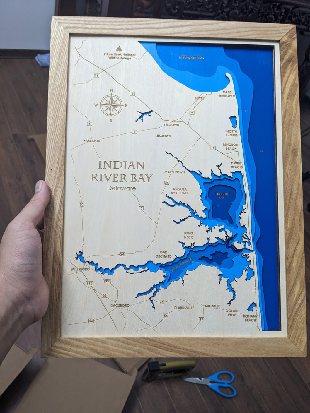 Customer photo review of Custom 3D Wood Maps