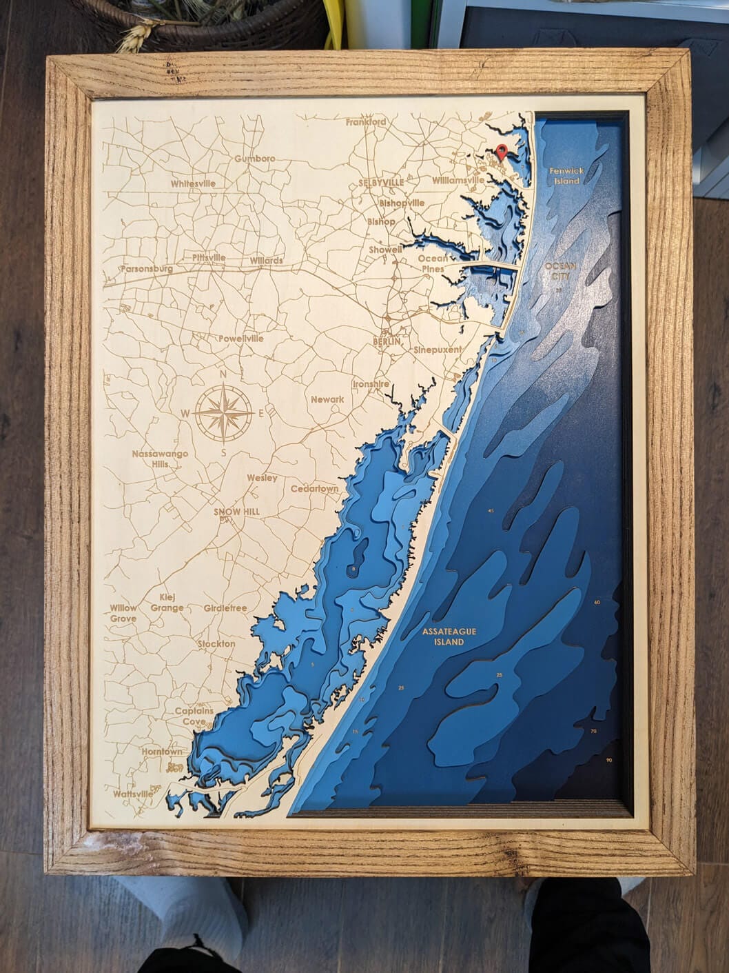 Customer photo review of Custom 3D Wood Maps