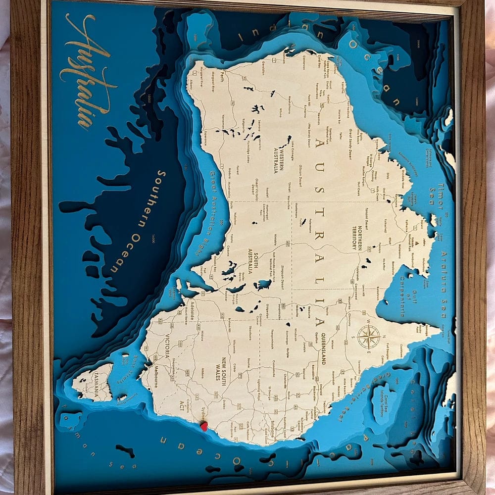 Customer photo review of Custom 3D Wood Maps