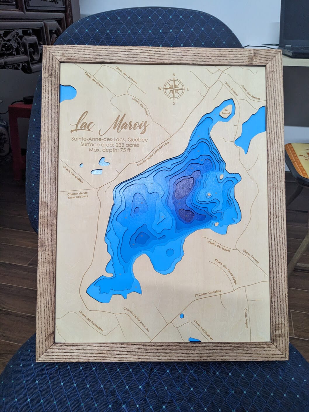 Customer photo review of Custom 3D Wood Maps