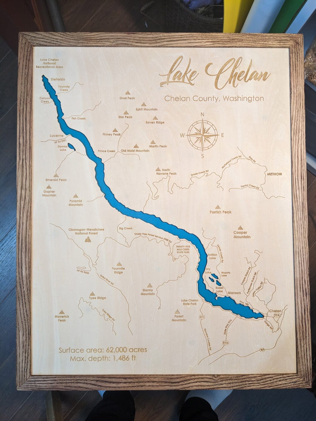 Customer photo review of Custom 3D Wood Maps