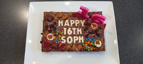 Customer photo review of Mega custom message loaded brownie