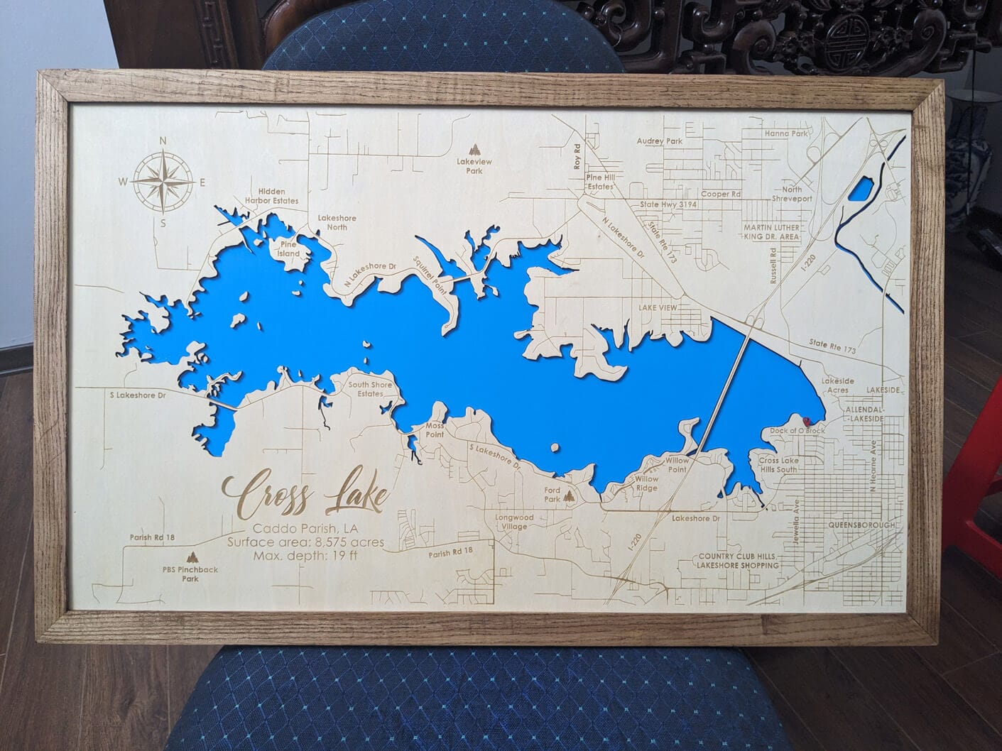 Customer photo review of Custom 3D Wood Maps