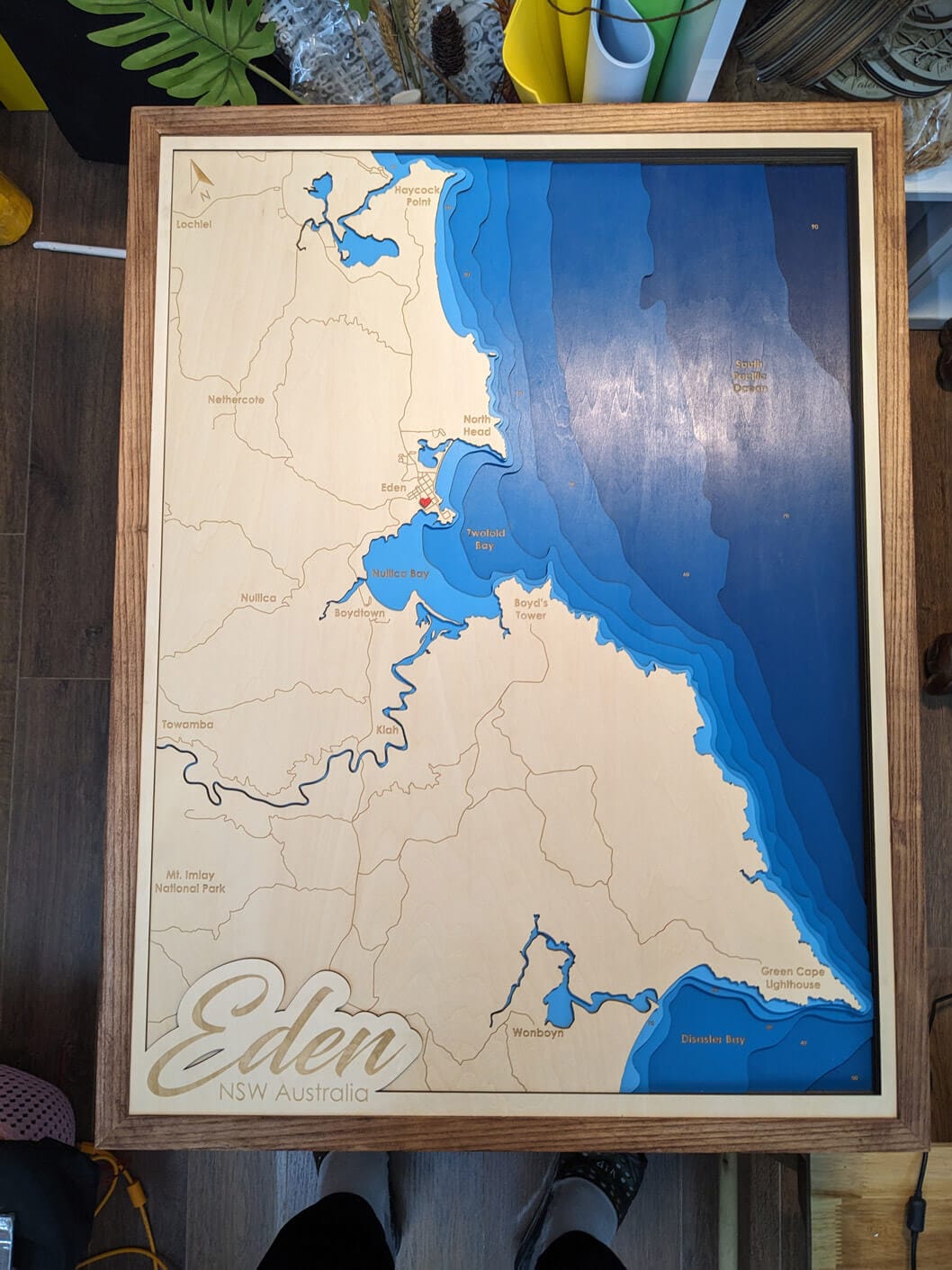 Customer photo review of Custom 3D Wood Maps