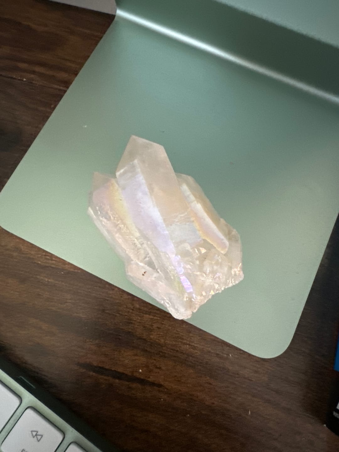 Customer photo review of White Angel Aura Quartz Crystal