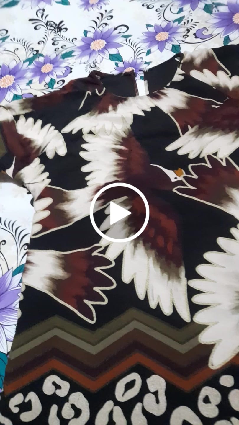 Customer video review of Vestido Curto Manga Flare Arara Onça -  Estampado 5108