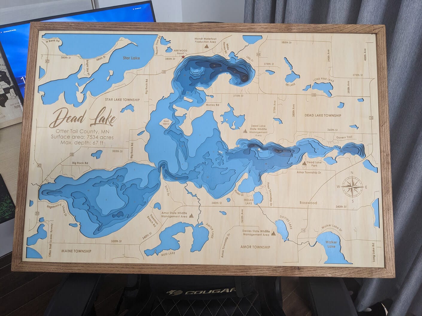 Customer photo review of Custom 3D Wood Maps