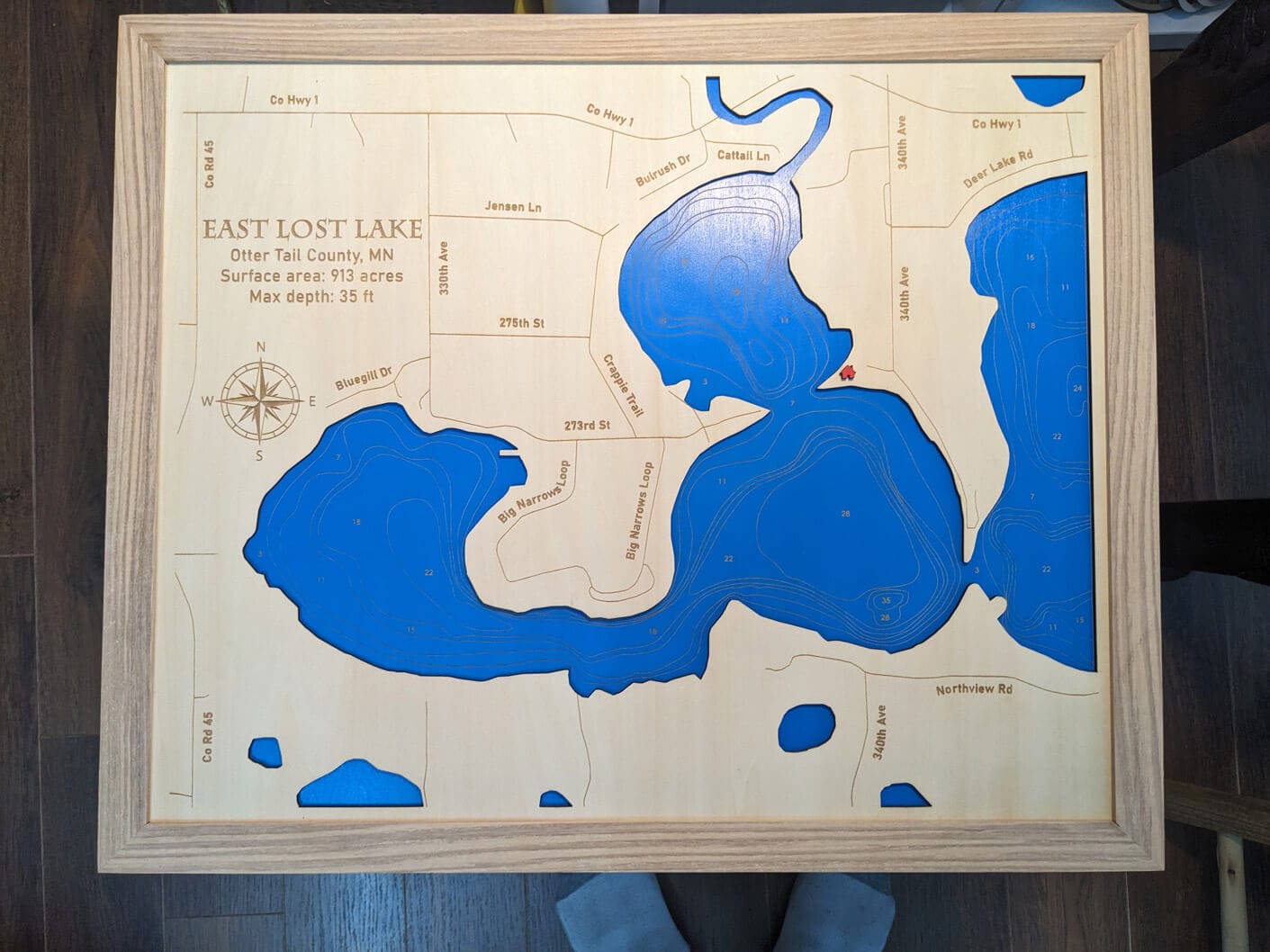 Customer photo review of Custom 3D Wood Maps