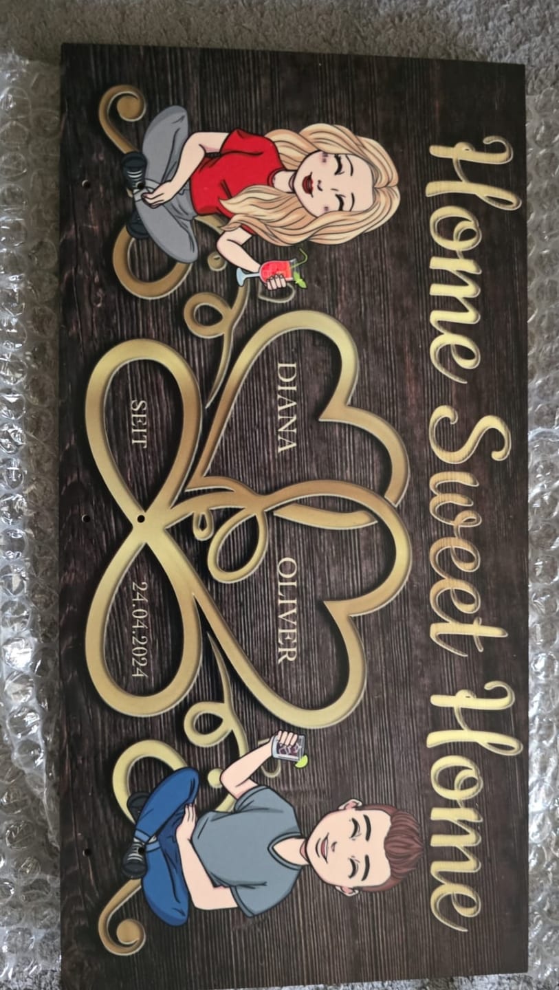 Customer photo review of Home sweet home - Paar-Schlüsselbrett