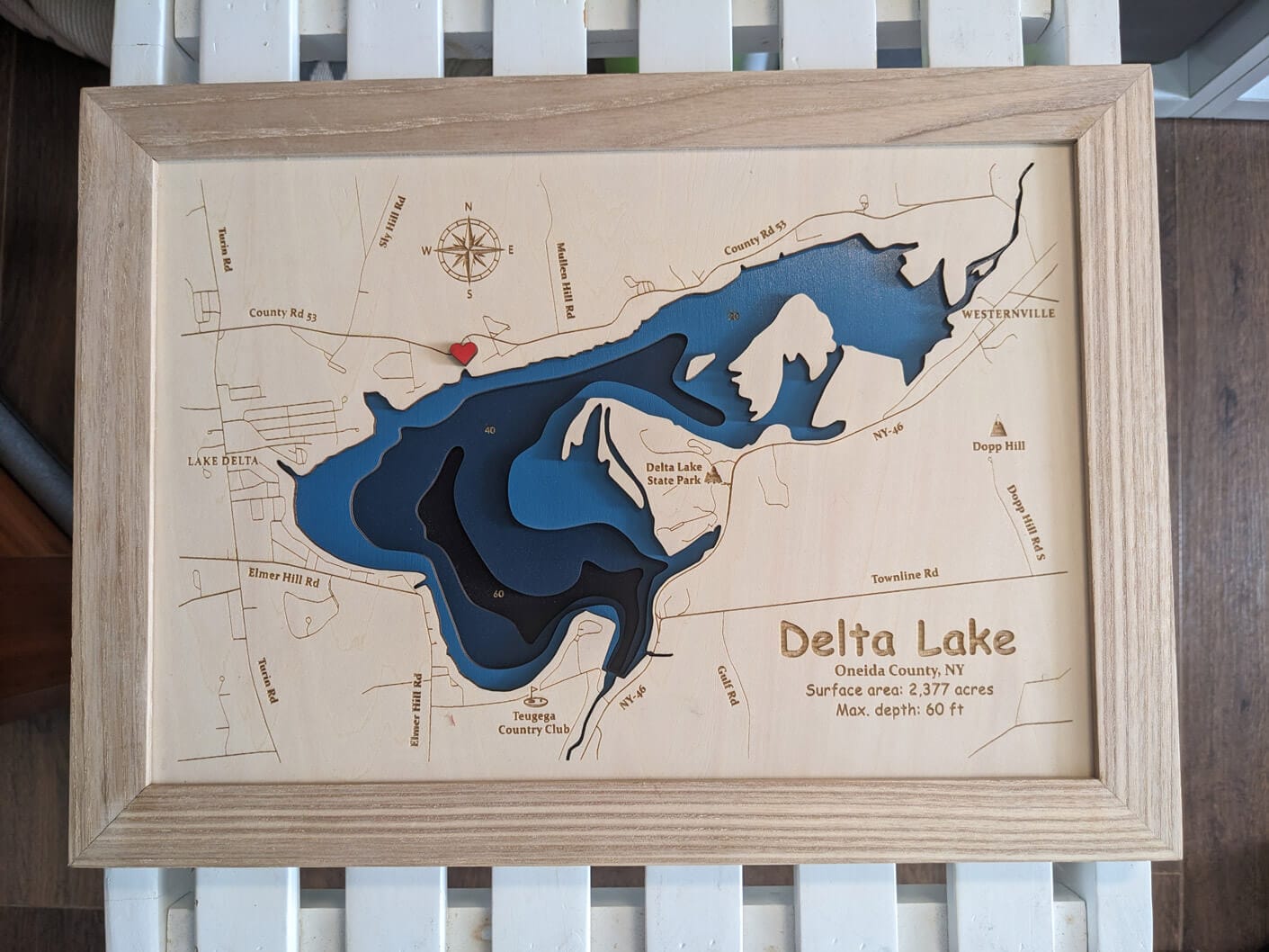 Customer photo review of Custom 3D Wood Maps