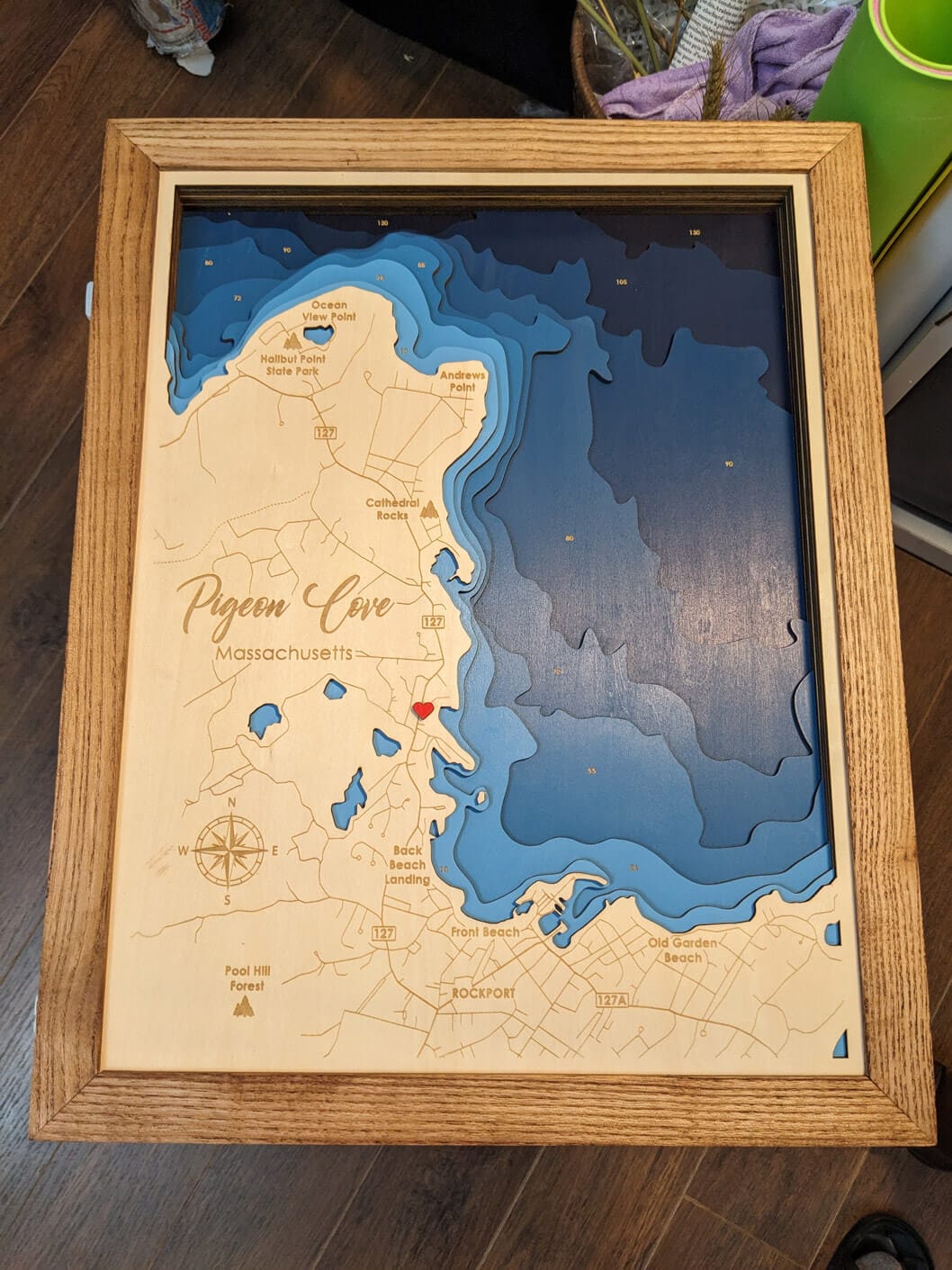 Customer photo review of Custom 3D Wood Maps
