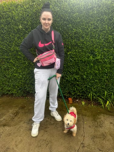 Customer photo review of All In One Bumbag - Walkies Ready® Pink/Green