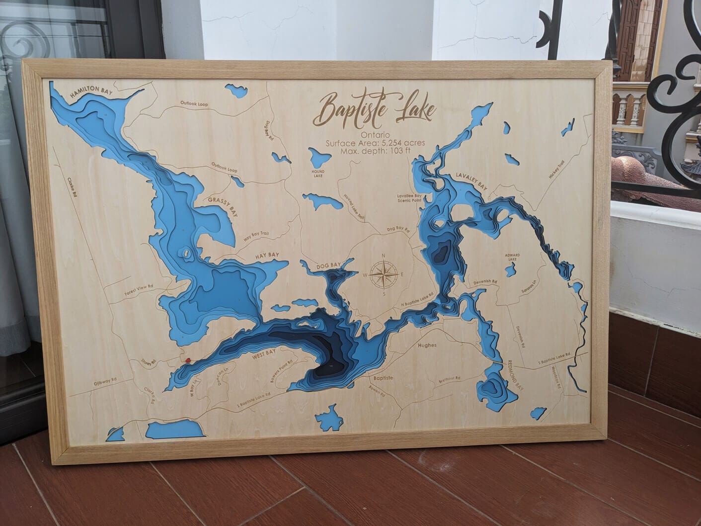 Customer photo review of Custom 3D Wood Maps