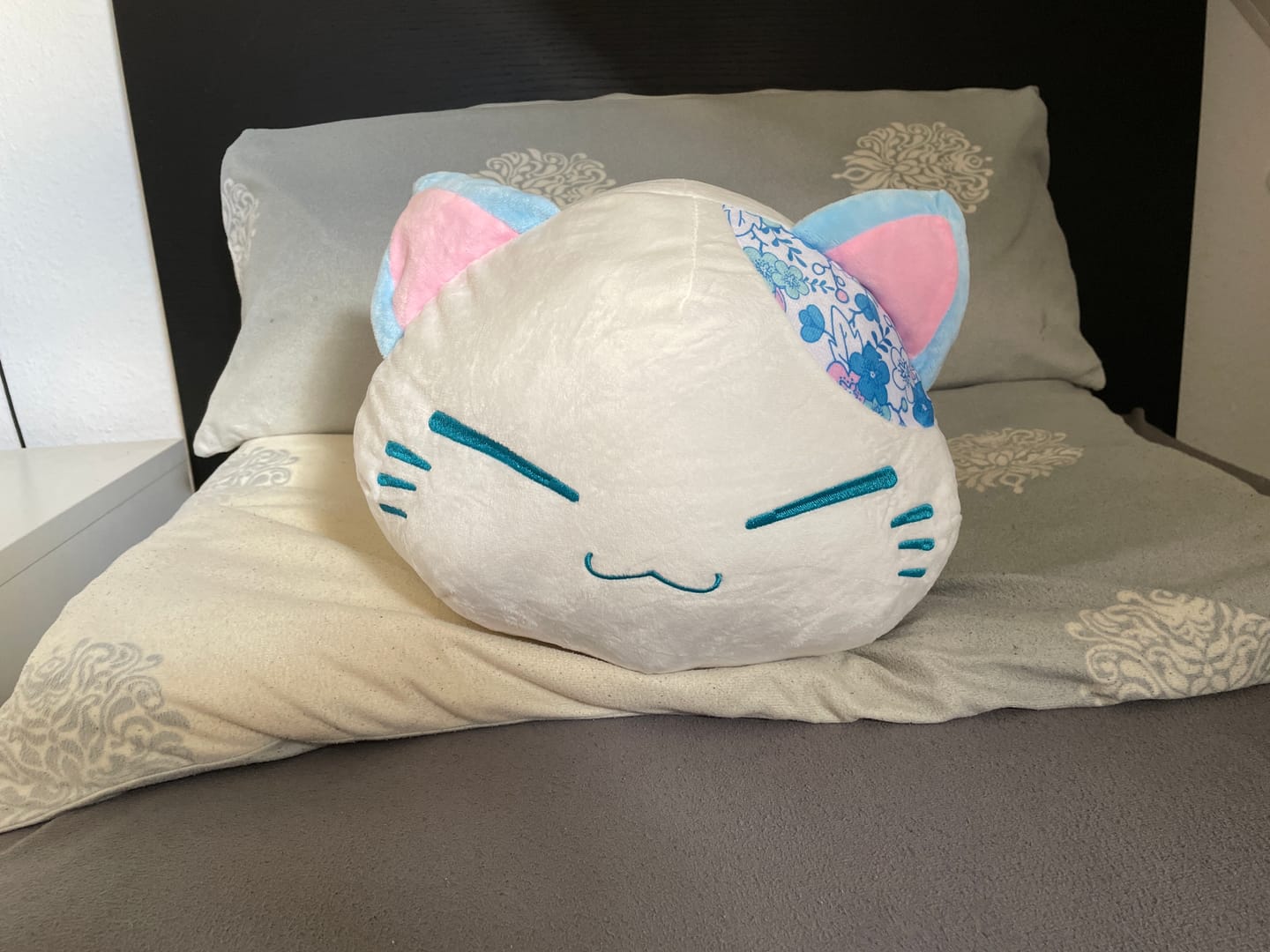 Customer photo review of Squinty Cat Plushie (2 COLORS)