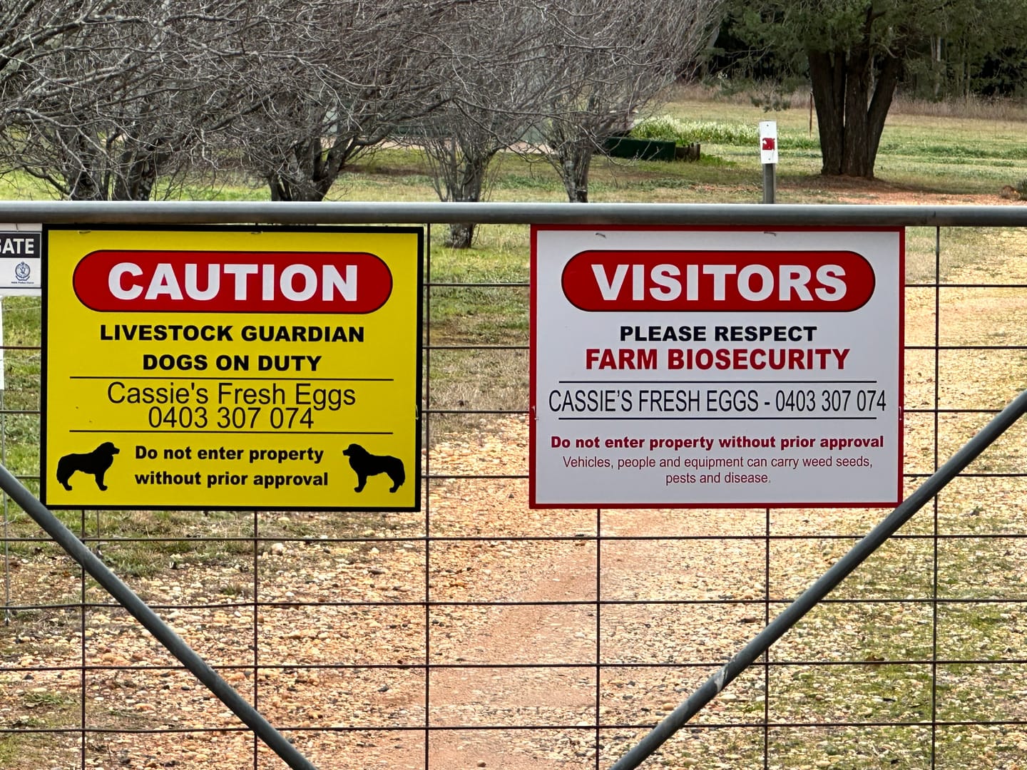 Customer photo review of Farm Biosecurity Metal Sign