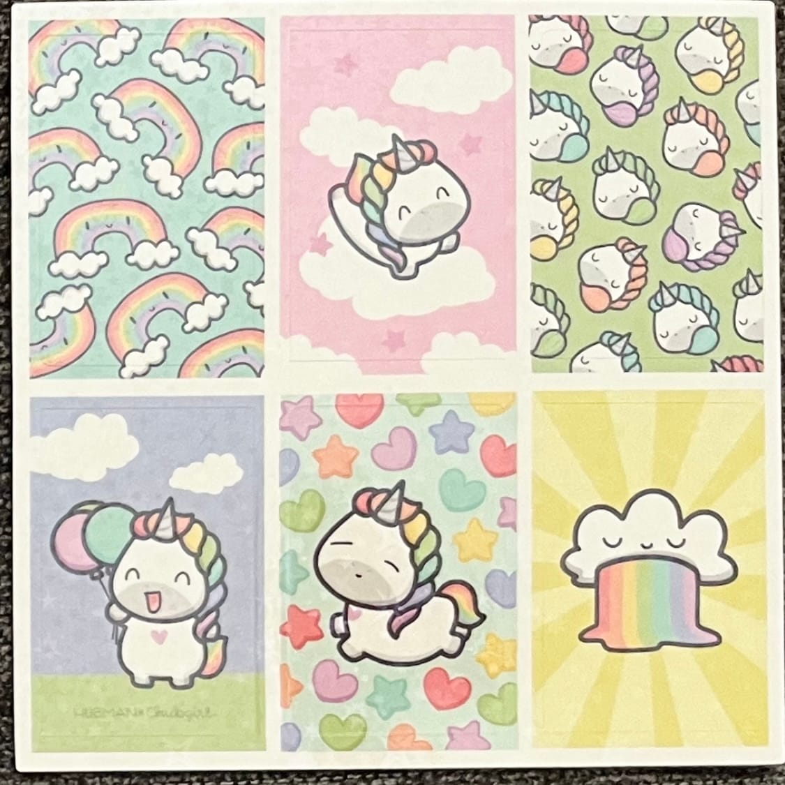 Customer photo review of Rainbow Unicorns Variety Sticker Pack