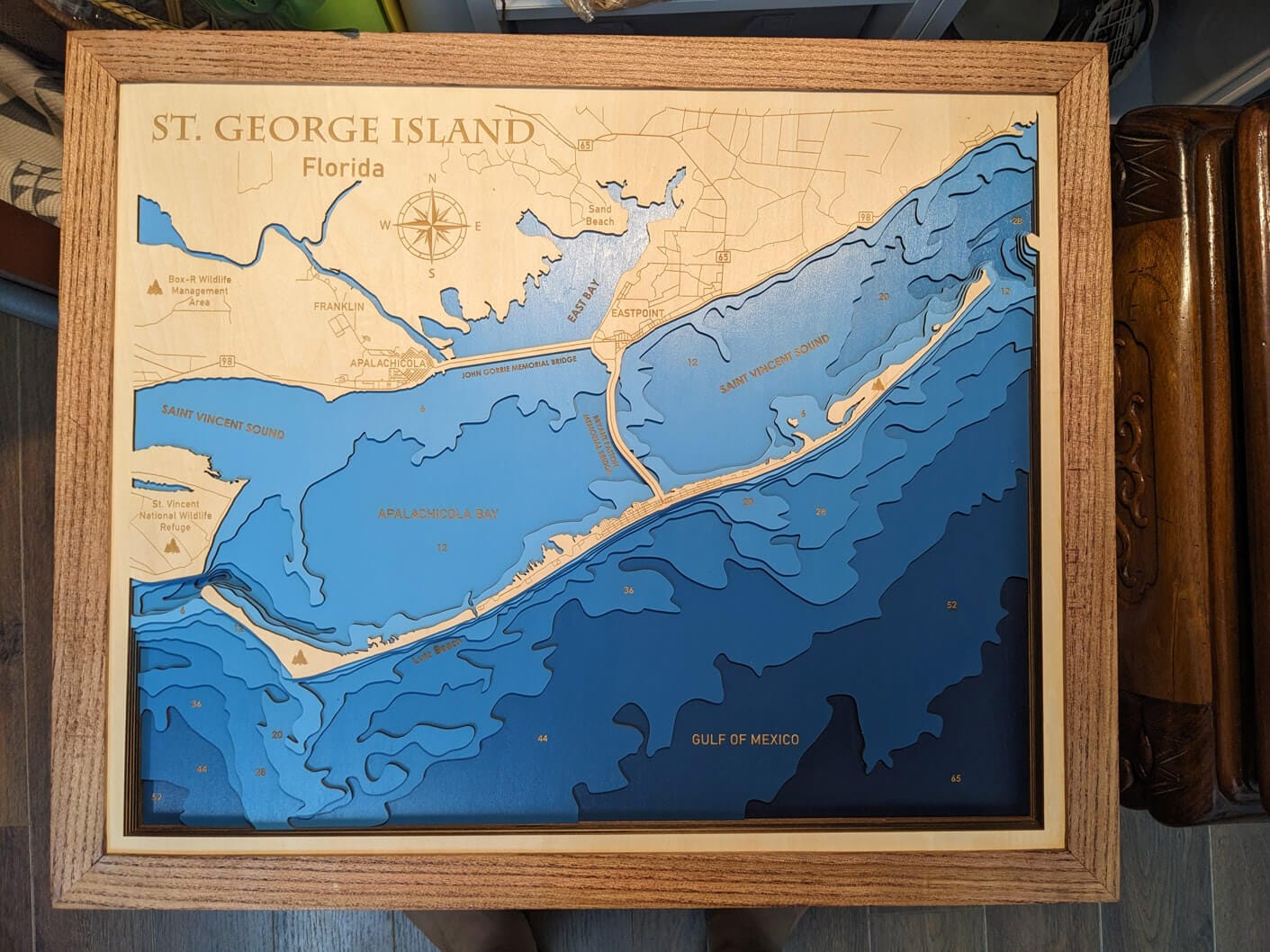 Customer photo review of Custom 3D Wood Maps