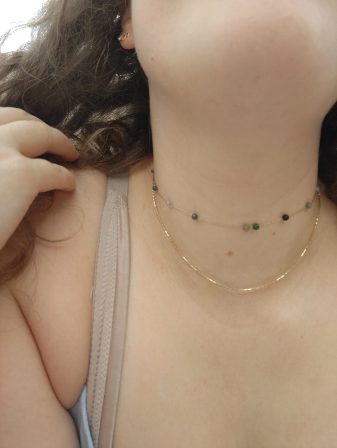 Customer photo review of Layered Alana Gold & Stone Necklace