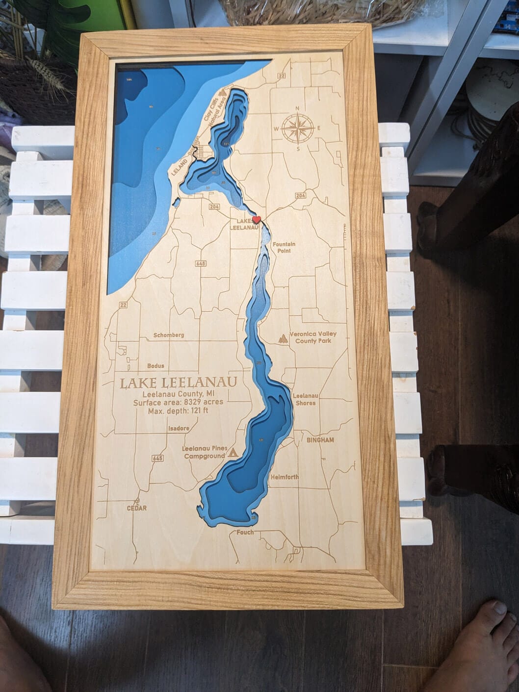 Customer photo review of Custom 3D Wood Maps