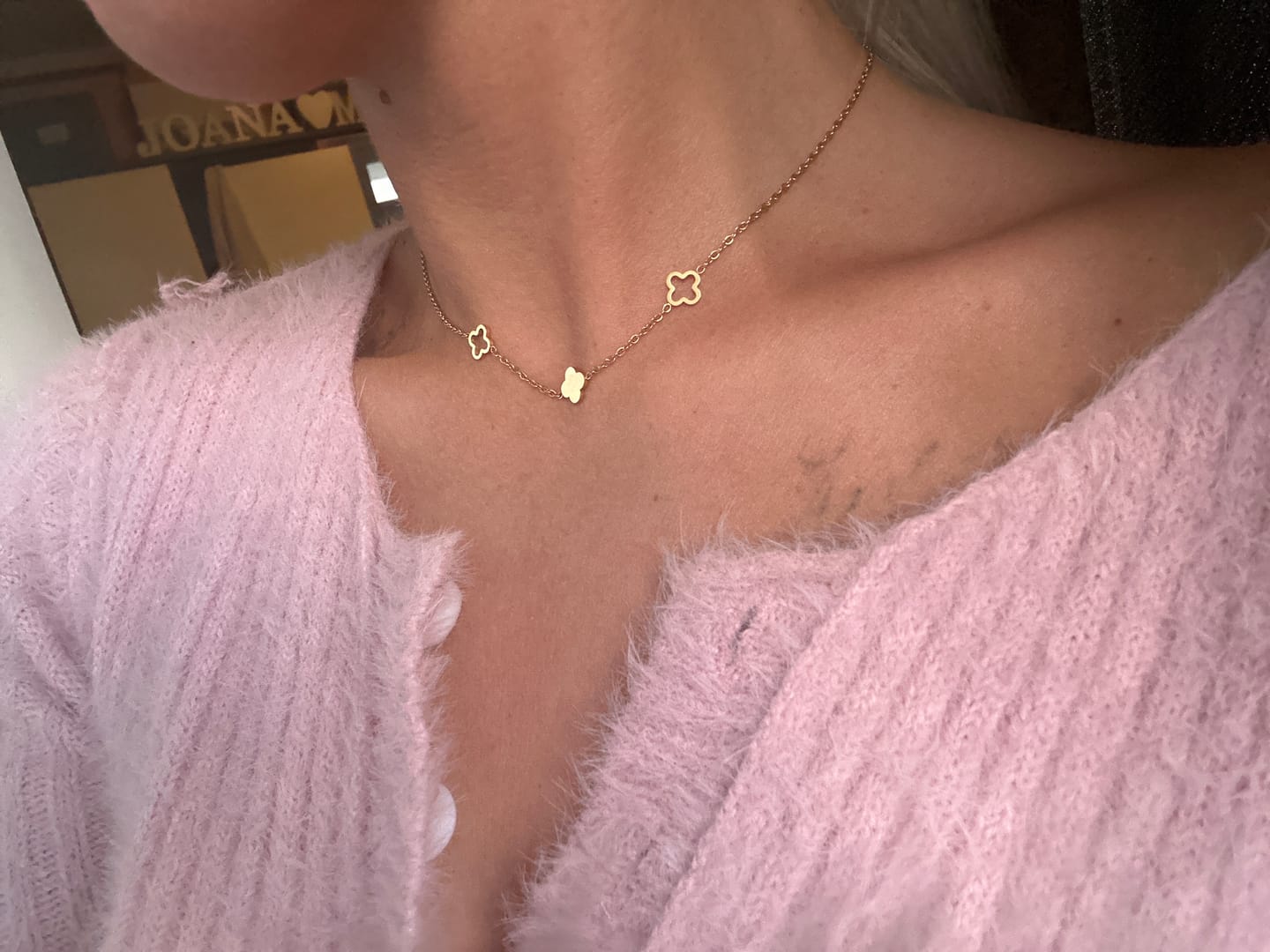 Customer photo review of Clover Kette | 18K vergoldet