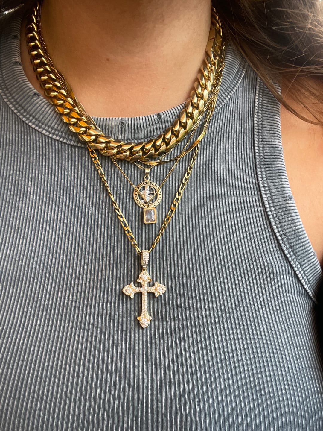 Customer photo review of CLEAN CUBANA CHAIN. - 12MM 18K GOLD