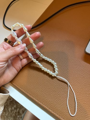 Customer photo review of Personalised Mrs Pearl Phone Charm