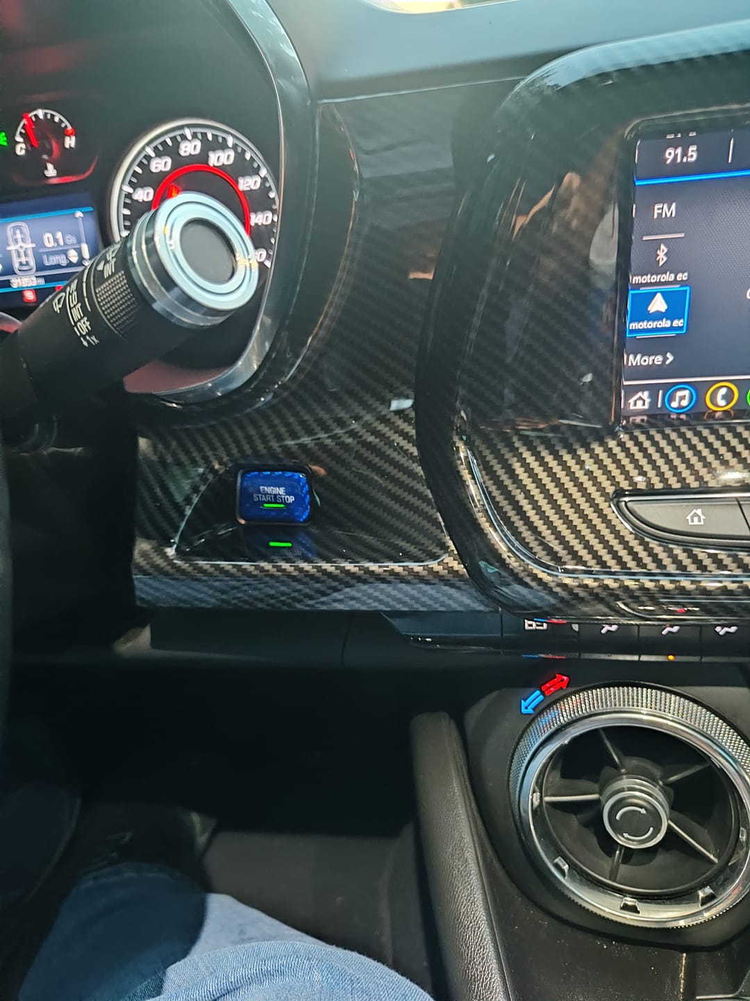 Customer photo review of 2016-2024 Camaro/2014-2019 Corvette Carbon Fiber Start Stop Engine Button Cover