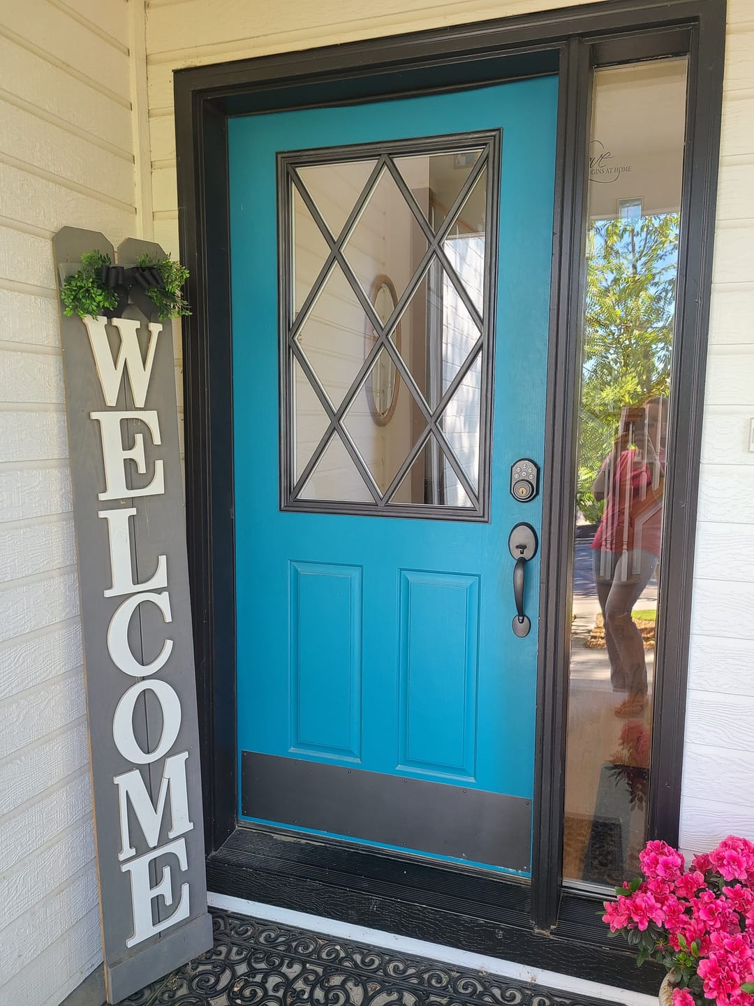 Customer photo review of Clear Diamond Grid Glass and Frame Kit (Half Lite 24" x 38" Frame Size)