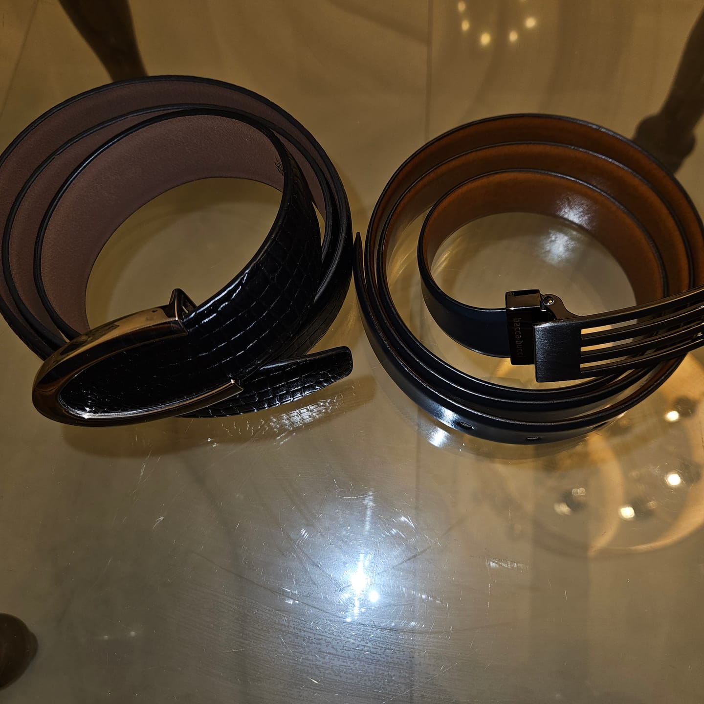 Customer photo review of Bacca Bucci Reversible Dress belt with Genuine leather black & brown