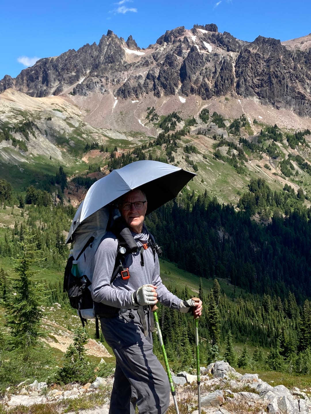Customer photo review of Lightrek Hiking (Chrome) Umbrella