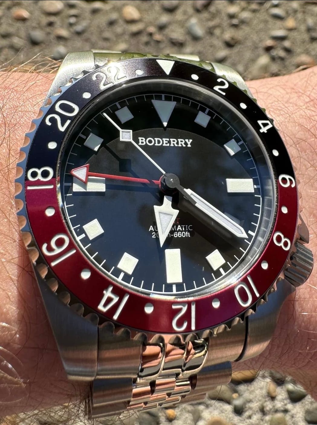 Customer photo review of ADMIRAL GMT - 200M Waterproof Titanium Automatic Diver Watch | Black