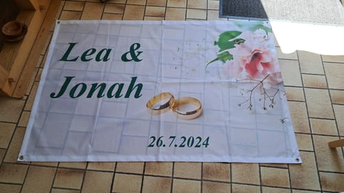 Customer photo review of Fahne inkl. Druck