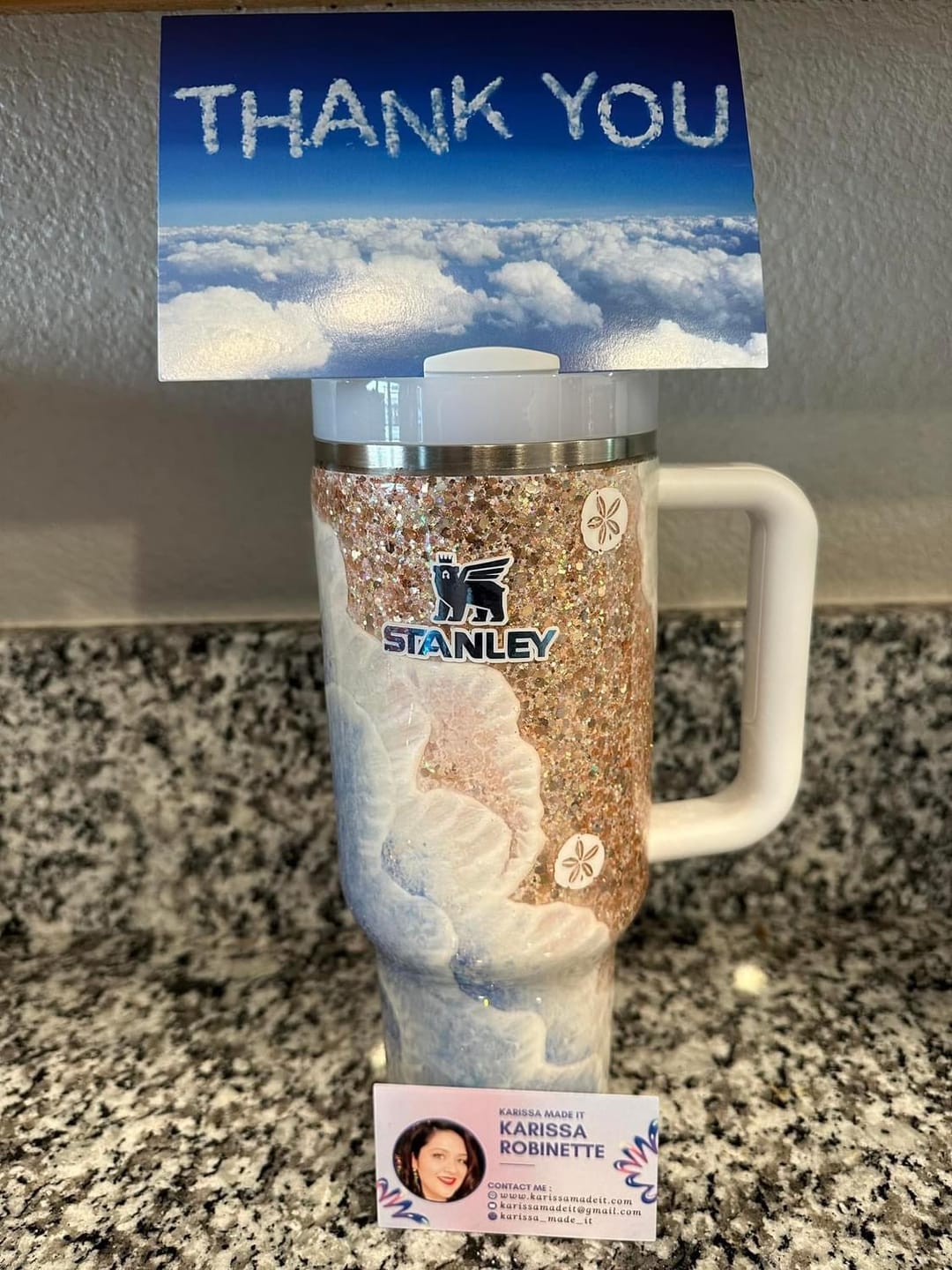 Customer photo review of PRESALE Glitter Wave Stanley 40oz