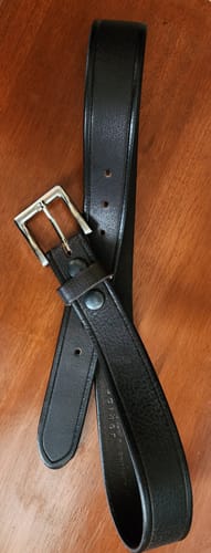 Customer photo review of The Obelisk Belt - Brown Edge Pipe Full-Grain Leather Belt
