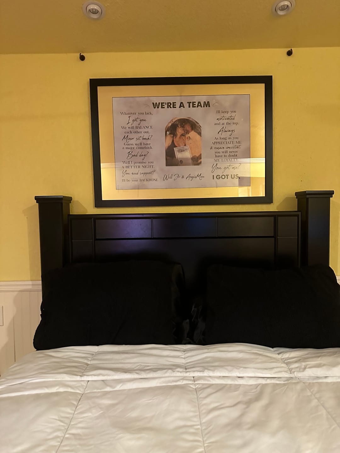 Customer photo review of We're A Team I Got Us Black African Couple - Personalized Wrapped Poster
